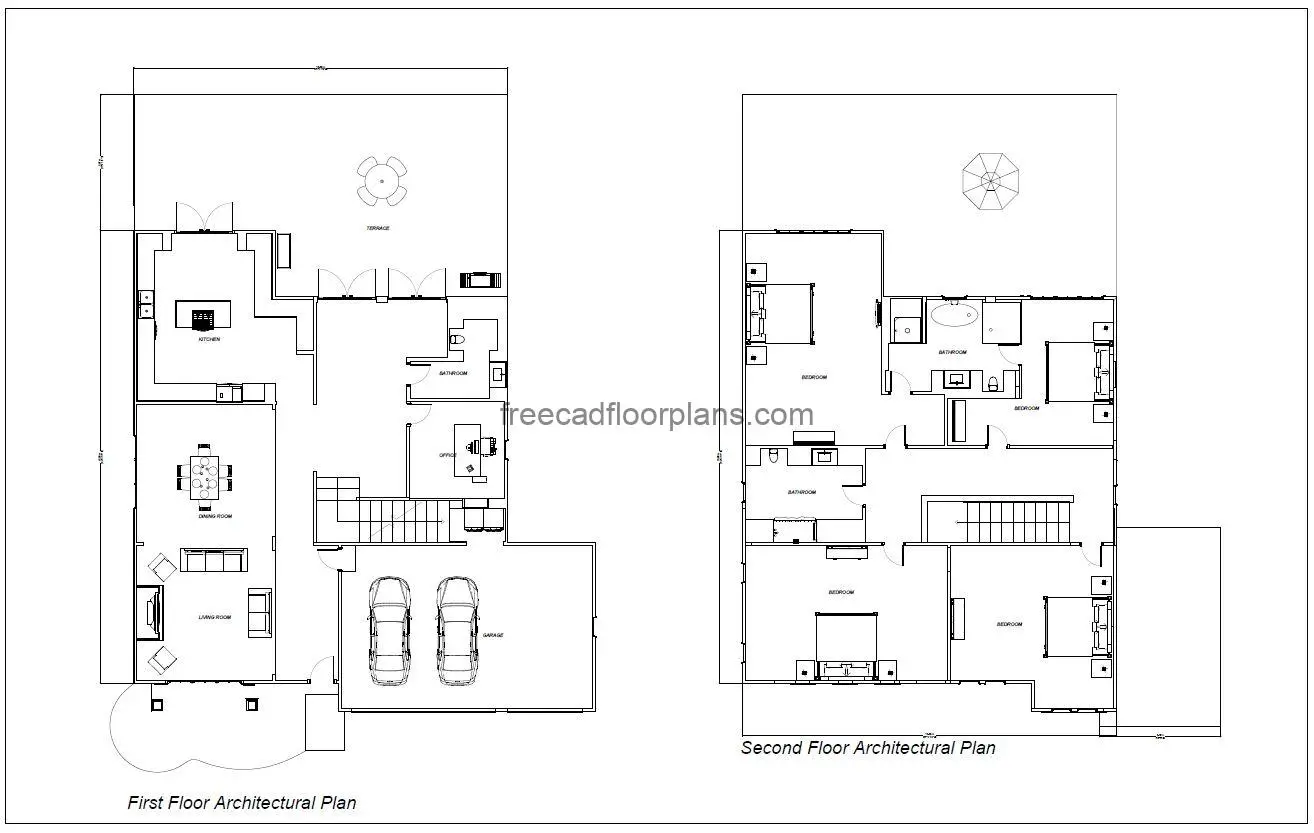 Casa 50×60 con garaje dibujo PDF AutoCAD