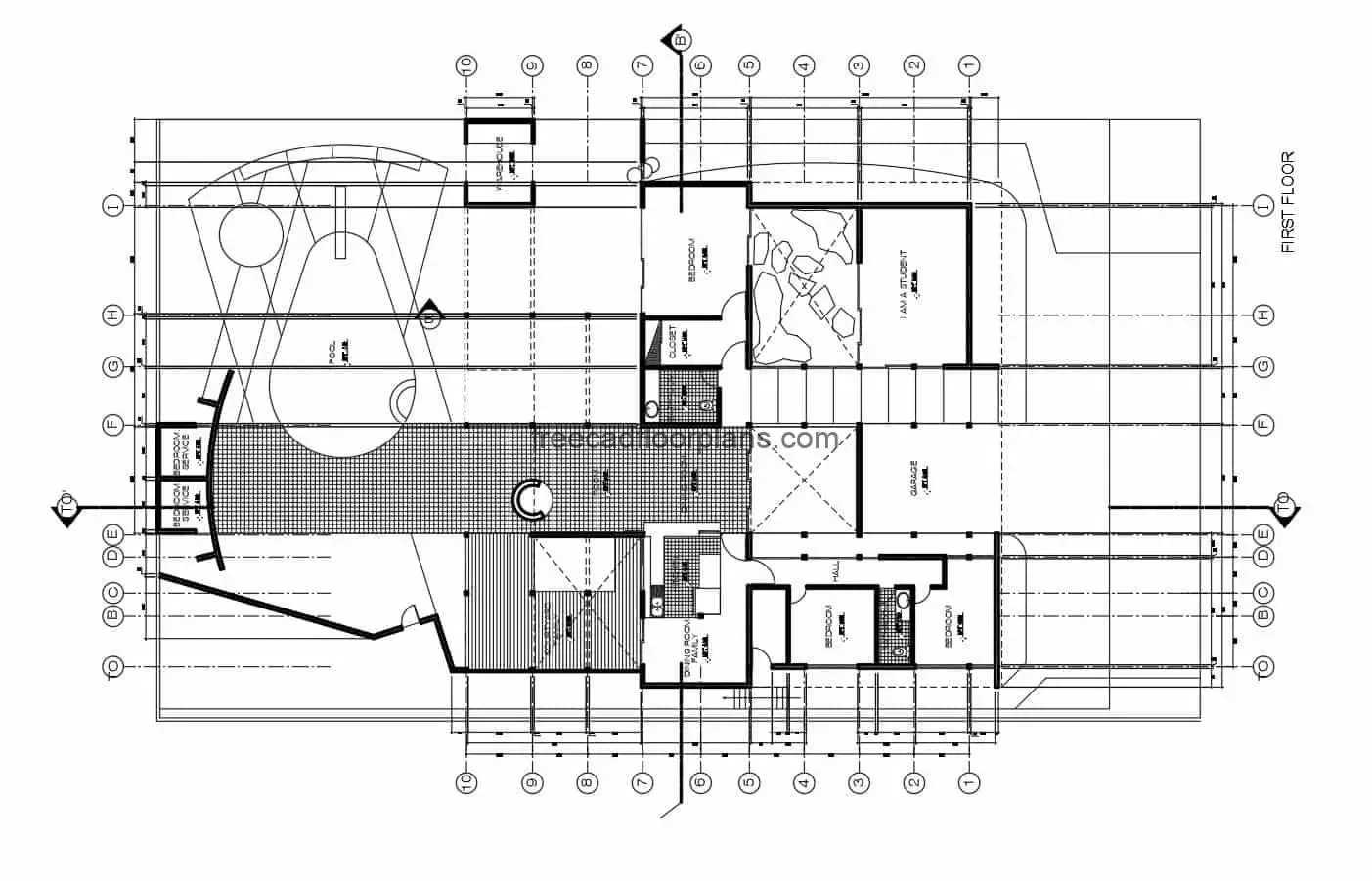 Casa de estudio de un piso, 1612202 AutoCAD